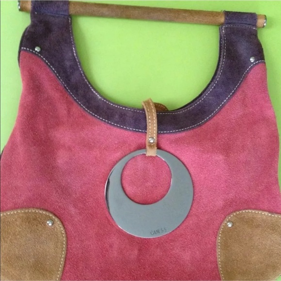 GUESS LEATHEr/NUBUCK PURSE STYLIsH - Picture 1 of 5